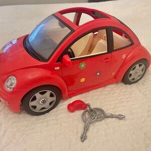 Barbie Volkswagen Beetle Vehicle (Red) with Real Key Chain (2000)